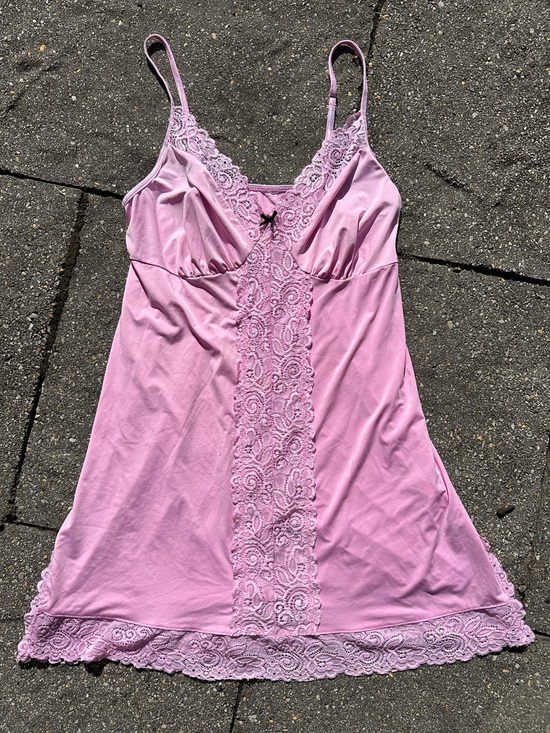 La SENZA Other - La Senza Pink Lace Trim Slip Dress Chemise Nightgown Coquette Large